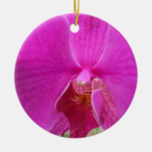 Rosa Orchideen Blume Feiertag Weihnachtsschmuck. Keramik Ornament