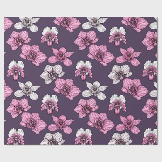 Rosa Orchideen-Blume Geschenkpapier (Flach)