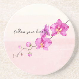 Rosa Orchideen-Blume Getränkeuntersetzer