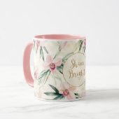 Rosa Orchideen Blume Gold Glitzer Shine Bright Tasse (Vorderseite Links)