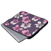 Rosa Orchideen-Blume Laptopschutzhülle (Vorne Knopf)