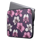 Rosa Orchideen-Blume Laptopschutzhülle (Vorderseite Links)