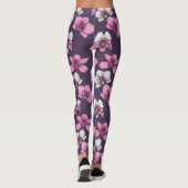 Rosa Orchideen-Blume Leggings (Rückseite)