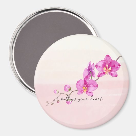 Rosa Orchideen-Blume Magnet (Vorderseite/Rückseite)