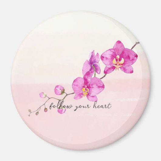 Rosa Orchideen-Blume Magnet (Vorne)