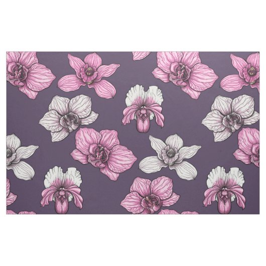 Rosa Orchideen-Blume Stoff (Fat Quarter (45,7 x 55,9 cm))