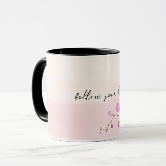 Rosa Orchideen-Blume Tasse (Vorderseite Links)