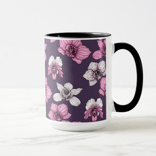 Rosa Orchideen-Blume Tasse (Rechts)