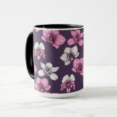 Rosa Orchideen-Blume Tasse (Vorderseite Links)