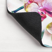 Rosa Orchideen Blume und Schmetterlinge Mousepad (Ecke)