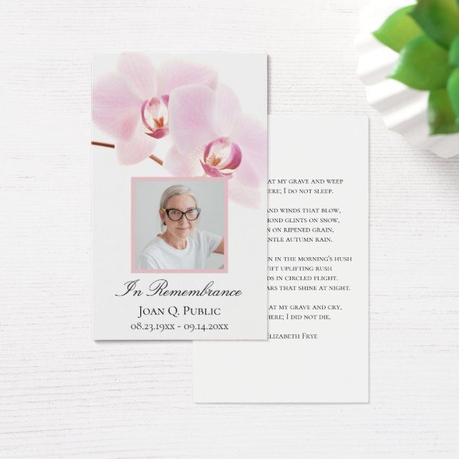 Rosa Orchideen Blume Weißes Beerdigungsgebet (Schreibtisch)