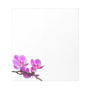 Rosa Orchideen-Blumen-Notizblock Notizblock