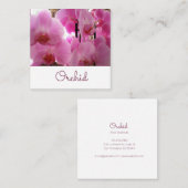 Rosa Orchideen-Blumen Quadratische Visitenkarte (Vorne/Hinten)
