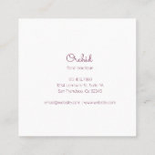 Rosa Orchideen-Blumen Quadratische Visitenkarte (Rückseite)