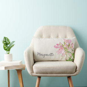 Rosa Orchideen-Blumendesign – Elegante botanische Lendenkissen