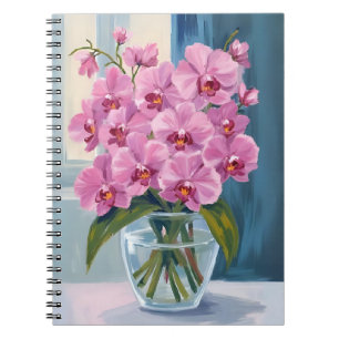 Rosa Orchideen-Blumenstrauß Aquarell Notizblock