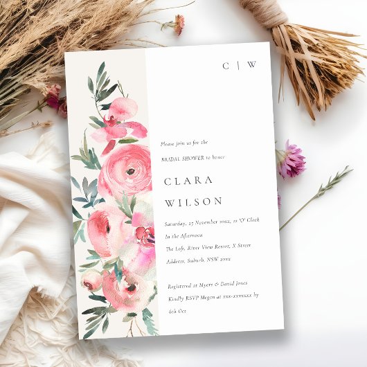 Rosa Orchideen Brautparty Einladung