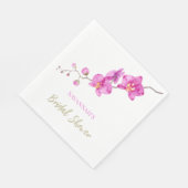 Rosa Orchideen Brautparty Serviette (Ecke)