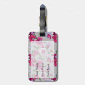 Rosa Orchideen dem Monogramm in der Blüten-| Gepäckanhänger (Rückseite vertikal)