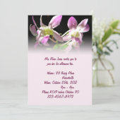 Rosa Orchideen Einladung (Stehend Vorderseite)