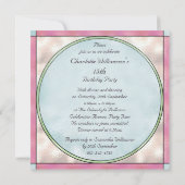 Rosa Orchideen-Fleck-Glaseffekt-15. Geburtstag Einladung (Rückseite)