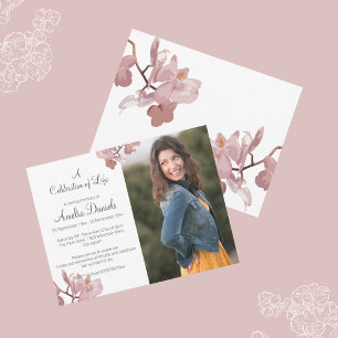 Rosa Orchideen-Foto-Feier-des-Lebens-Karte Einladung