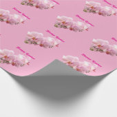 Rosa Orchideen „Frohe Ostern“  Geschenkpapier (Ecke)