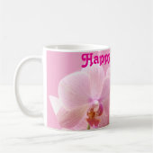 Rosa Orchideen „Frohe Ostern“ Tasse (Links)