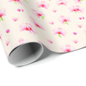 Rosa Orchideen Geschenkpapier (Rolleneckpunkt)