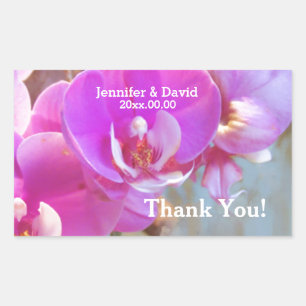 Rosa Orchideen Hochzeiten Siegel Rechteckiger Aufkleber