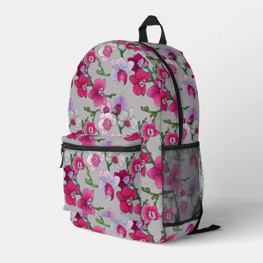 Rosa Orchideen im Blut Bedruckter Rucksack (Rückseitige Ecke Rechts)