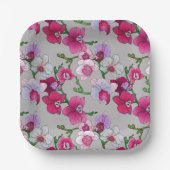 Rosa Orchideen im Blut Pappteller (Vorderseite)