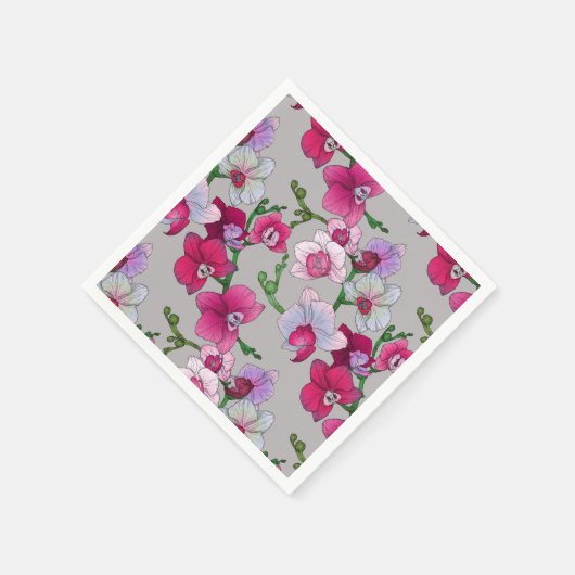 Rosa Orchideen im Blut Serviette (Ecke)