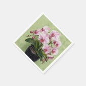 Rosa Orchideen-Impasto-Kunstwerk Serviette (Ecke)