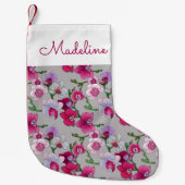Rosa Orchideen in Blüte | addieren Ihren Namen Kleiner Weihnachtsstrumpf (Vorderseite)