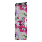 Rosa Orchideen in Blüte | addieren Ihren Namen Thermosbecher (Nach links gedreht)