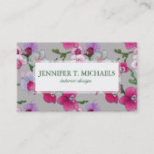 Rosa Orchideen in Blüte | addieren Ihren Namen Visitenkarte (Vorderseite)