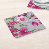 Rosa Orchideen in der Blüte Rechteckiger Pappuntersetzer (angewinkelt)