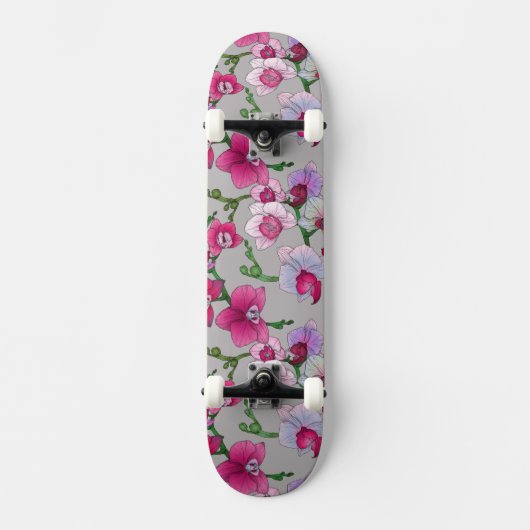 Rosa Orchideen in der Blüte Skateboard (Vorderseite)