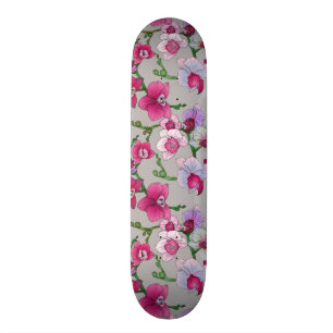 Rosa Orchideen in der Blüte Skateboard