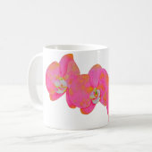 Rosa Orchideen in tropischer Blüte Kaffeetasse (Vorderseite Links)
