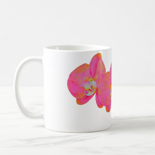 Rosa Orchideen in tropischer Blüte Kaffeetasse (Links)