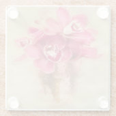 Rosa Orchideen in Vase Glasuntersetzer (Rückseite)