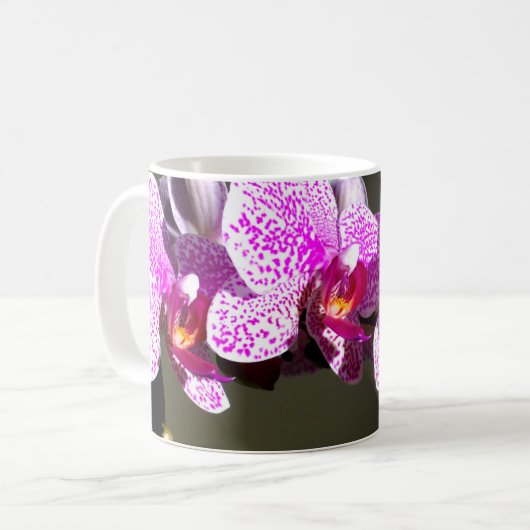 Rosa Orchideen Kaffeetasse (Vorderseite Links)