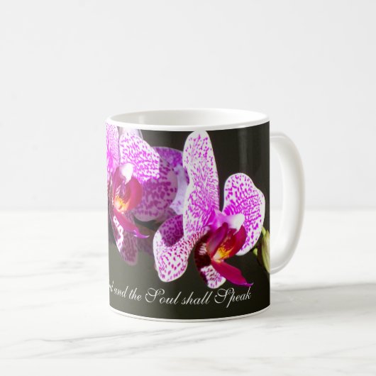 Rosa Orchideen Kaffeetasse (VorderseiteRechts)