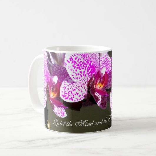 Rosa Orchideen Kaffeetasse (Vorderseite Links)