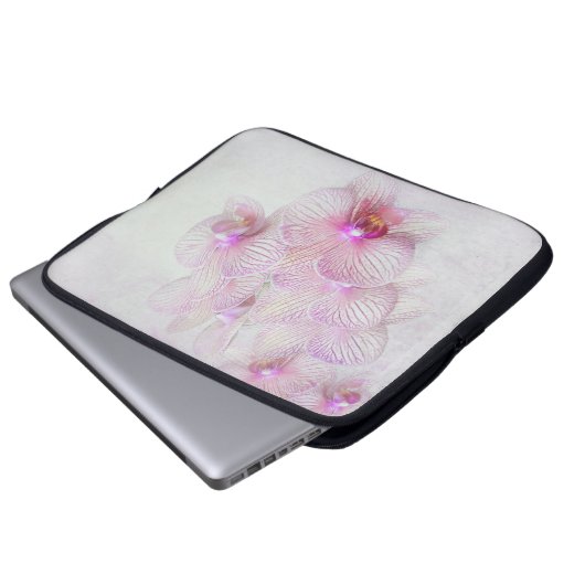 Rosa Orchideen Laptopschutzhülle (Vorne Knopf)