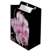 Rosa Orchideen Mittlere Geschenktüte (Vorderseite Schrägansicht)