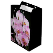 Rosa Orchideen Mittlere Geschenktüte (Rückseite Schrägansicht)