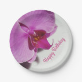 Rosa Orchideen Pappteller (Vorderseite)